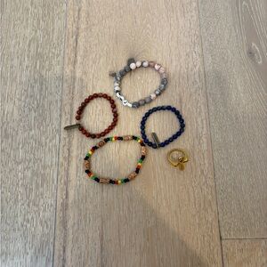 Assorted beaded bracelet and one ring